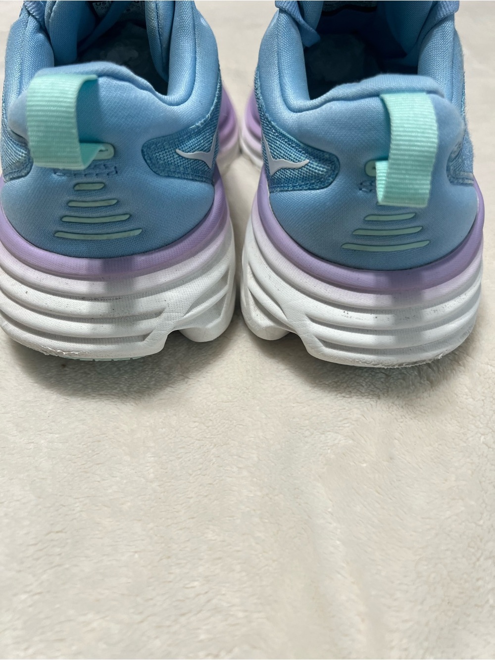 HOKA Bondi 8 Women’s 7.5 Blue Aqua Purple Max Cushion Running Walking Shoes - Picture 6 of 9